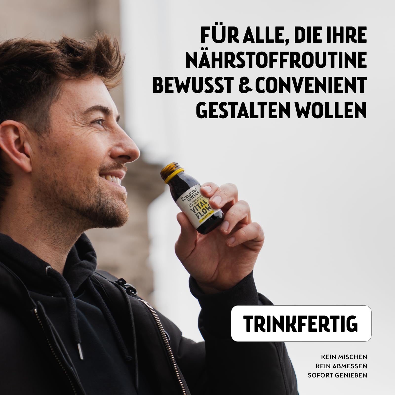 Kloster Kitchen Mikronährstoff Trinkfertig Vital Flow | 30x 60 ml - 74 Zutaten | Obst, Gemüse & Kräuter - Vitamine, Mineralstoffe & Spurenelemente | Mikronährstoffe Saft Flüssig Vegan