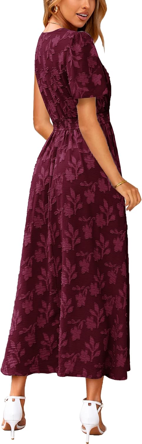 CzzzyL Women's Nursing Floral Dress V Neck Wedding Guest with Pockets
