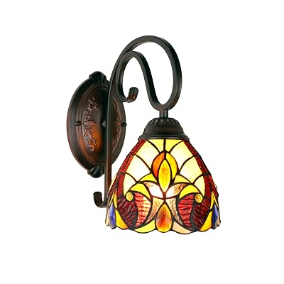 Chloe Lighting Adia Victorian Tiffany-Syle Dark Bronze 1 Light Wall Sconce 6" Wide, Multicolor