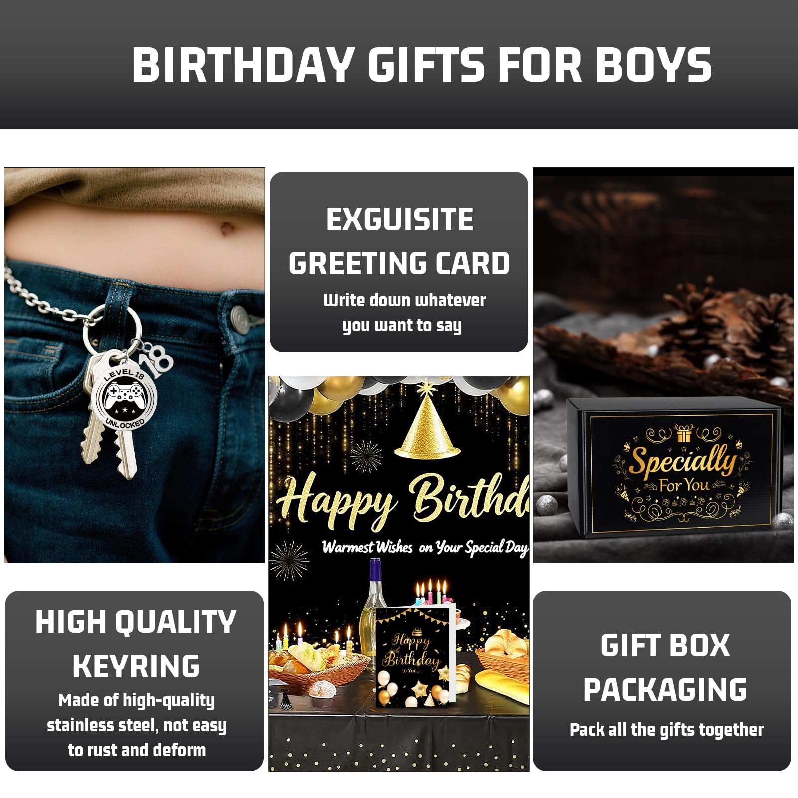 MOTONG Idee regalo di compleanno per ragazzo di 18 anni, cesti regalo unici e divertenti per ragazzi diciottesimi, regalo di diciotto anni per ragazzi, figlio, nipote, amico, compleanno