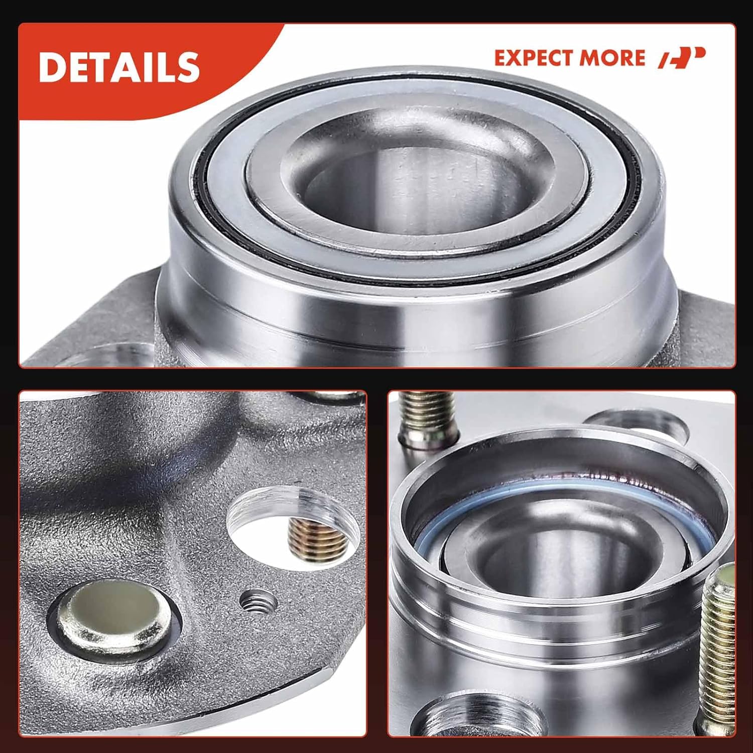 A-Premium 2 x Rear Wheel Bearing and Hub Assembly with 4-Lug Compatible with Honda Accord 1998 1999 2000 2001 2002, wiht Drum Non-ABS