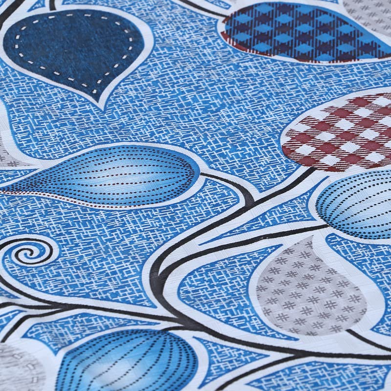 Image of Dakshya Industries Printed PVC Plastic Flowered 4 Seater Round Shape Table Cover (Size- 60 Inches Round)