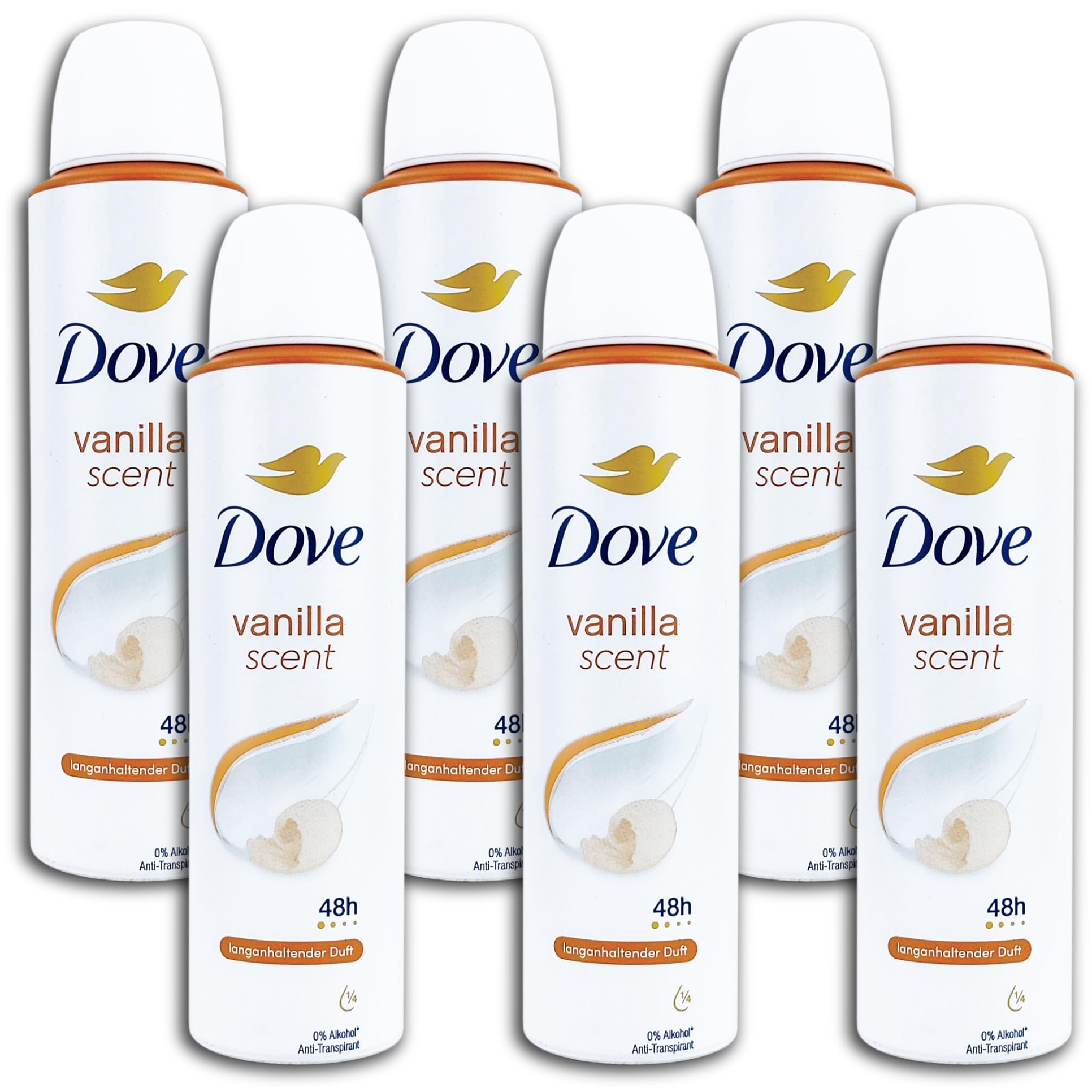 Dove Antiperspirant Deodorant Spray Vanilla 6 x 150 ml Beauty