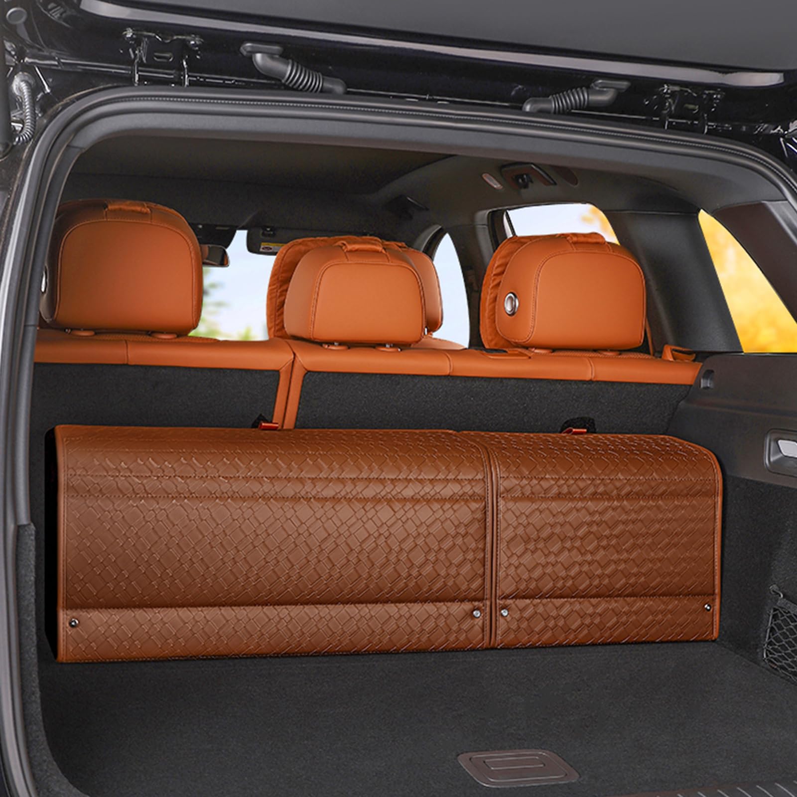 Ergocar Organizer Per Bagagliaio Auto, Scatola Portaoggetti In Pelle, Contenitore Per Attrezzi e Accessori, Pieghevole, Magnetico, Impermeabile, Adatto Per Auto/Suv/Camion/Veicoli