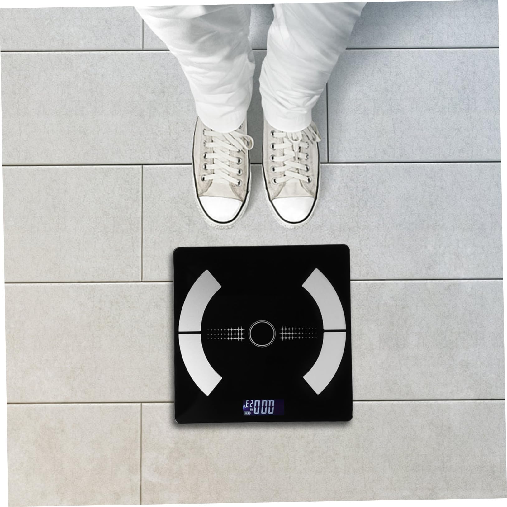 Báscula de Baño Inteligente de Vidrio Negro Carga USB