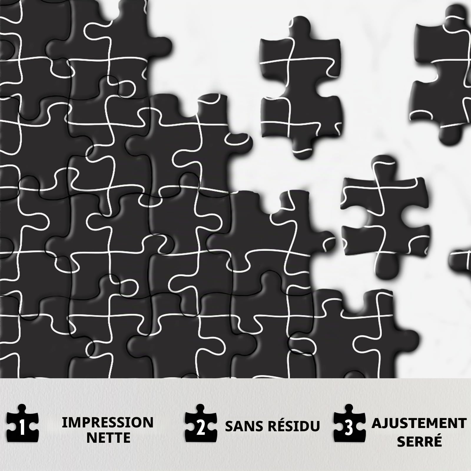 Impossible – Casse-tête Mystique Labyrinthe pour Adultes de 1000 pièces, Casse-tête Difficile en Noir et Blanc, Casse-tête de Ligne Folle Difficile