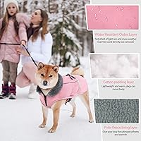 Vista 22 de QBLEEV Abrigo cálido para perro, chaqueta de invierno reflectante, impermeable, resistente al viento, ropa de cuello alto para perro para clima