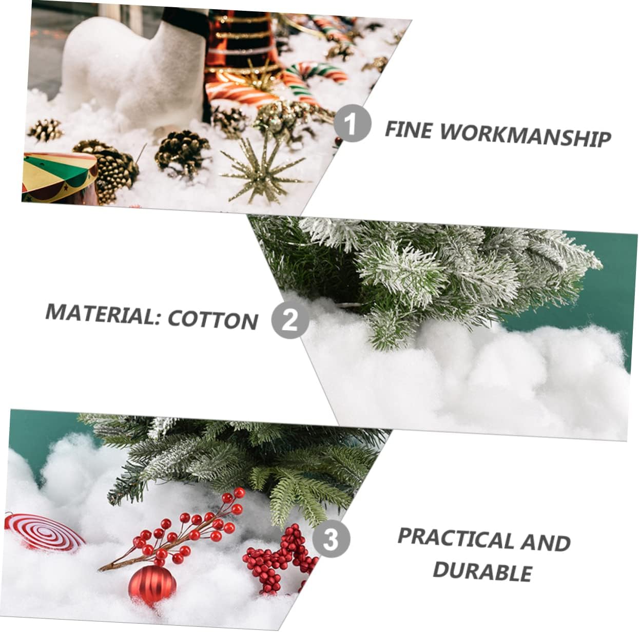 5pcs Christmas Artificial Snow Blanket for Holiday Indoor Decor Thick and Soft Snowy Blanket for Christmas Village Displays and Decorations