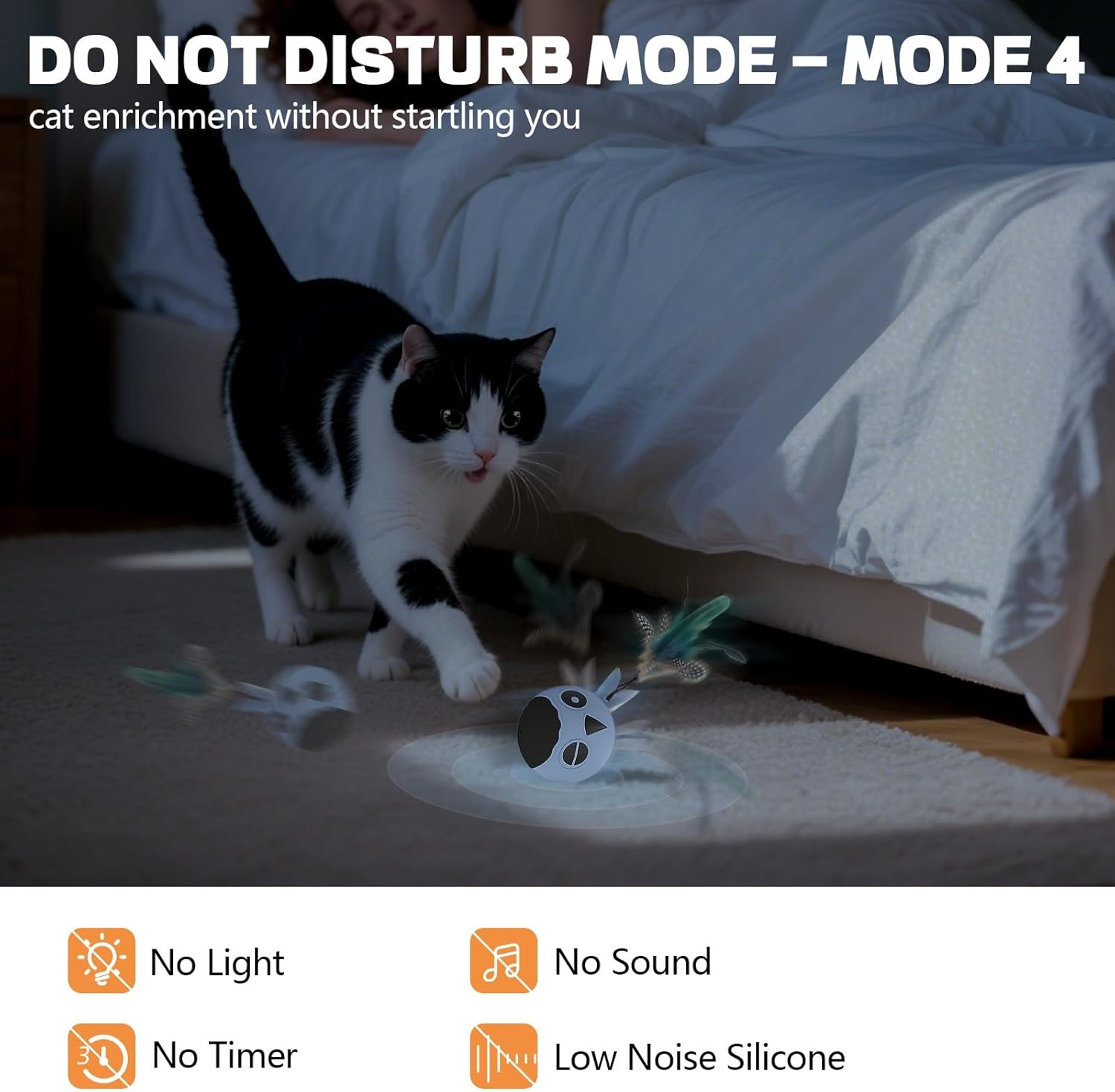Cat Toys, Interactive Cat Toys for Indoor Cats, USB Rechargeable Electronic Smart Exercise Kitten Toy, Motion Chirping Activated Moving Ball (Blue)