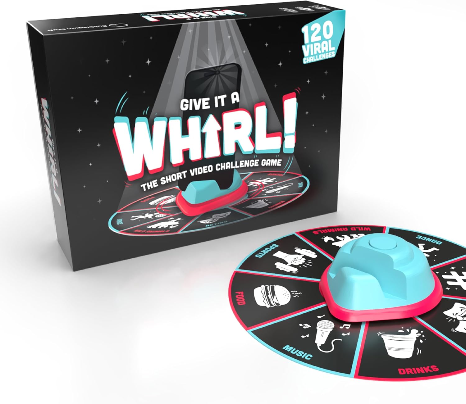 Bubblegum Stuff Give it a Whirl – The Ultimate Short Video Challenge Game – 120 Viral Challenges for Friends & Socials – Hilarious Party Fun for Content Creators & Wannabe Influencers – Ages 13+