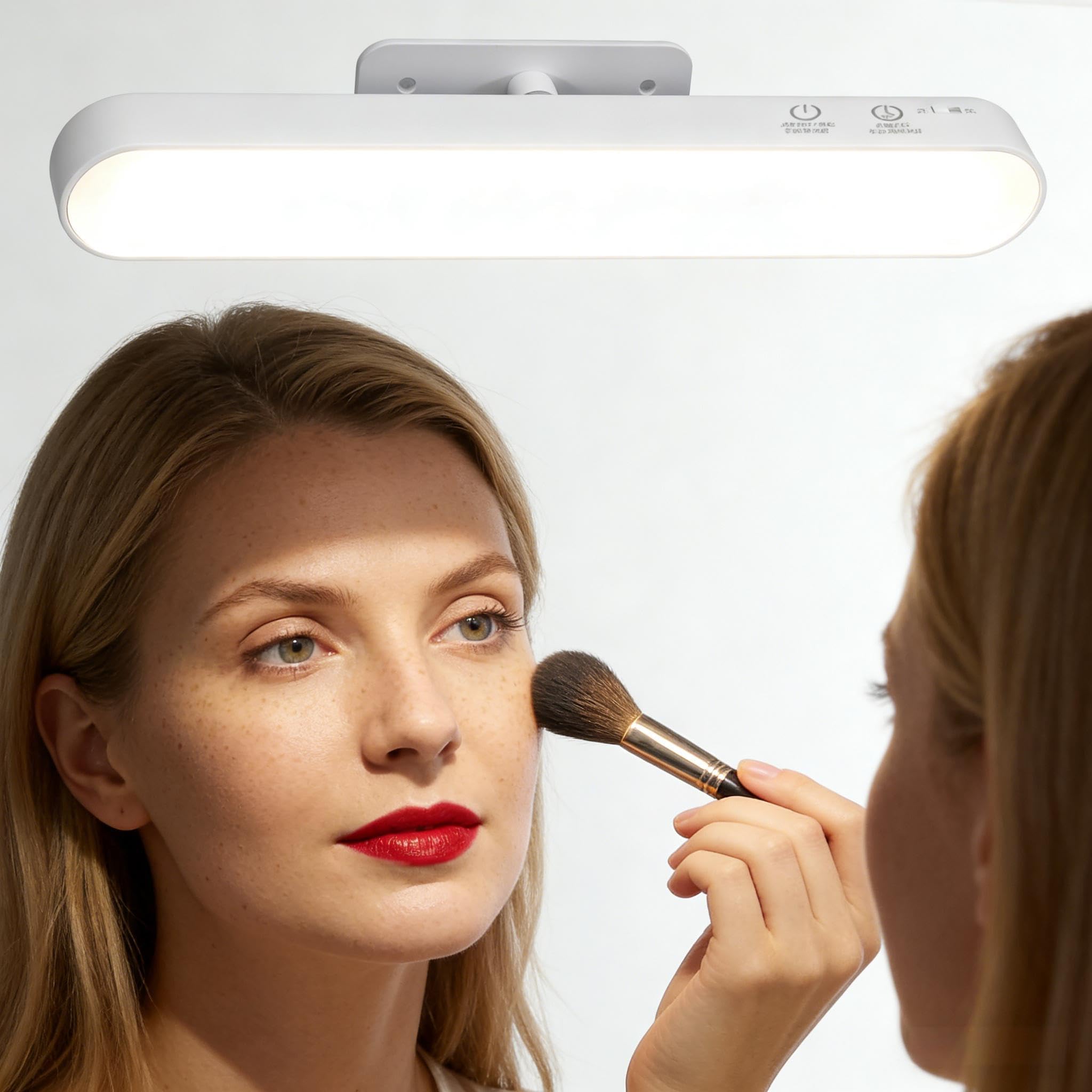 worahroe Wireless Magnetic Mirror Lights Stick On, 4000mAh Rechargeable Makeup Light with 3 Color Temperatures, Flicker-Free Touch Control LED Vanity Light for Bathroom, Dressing Table, Closet