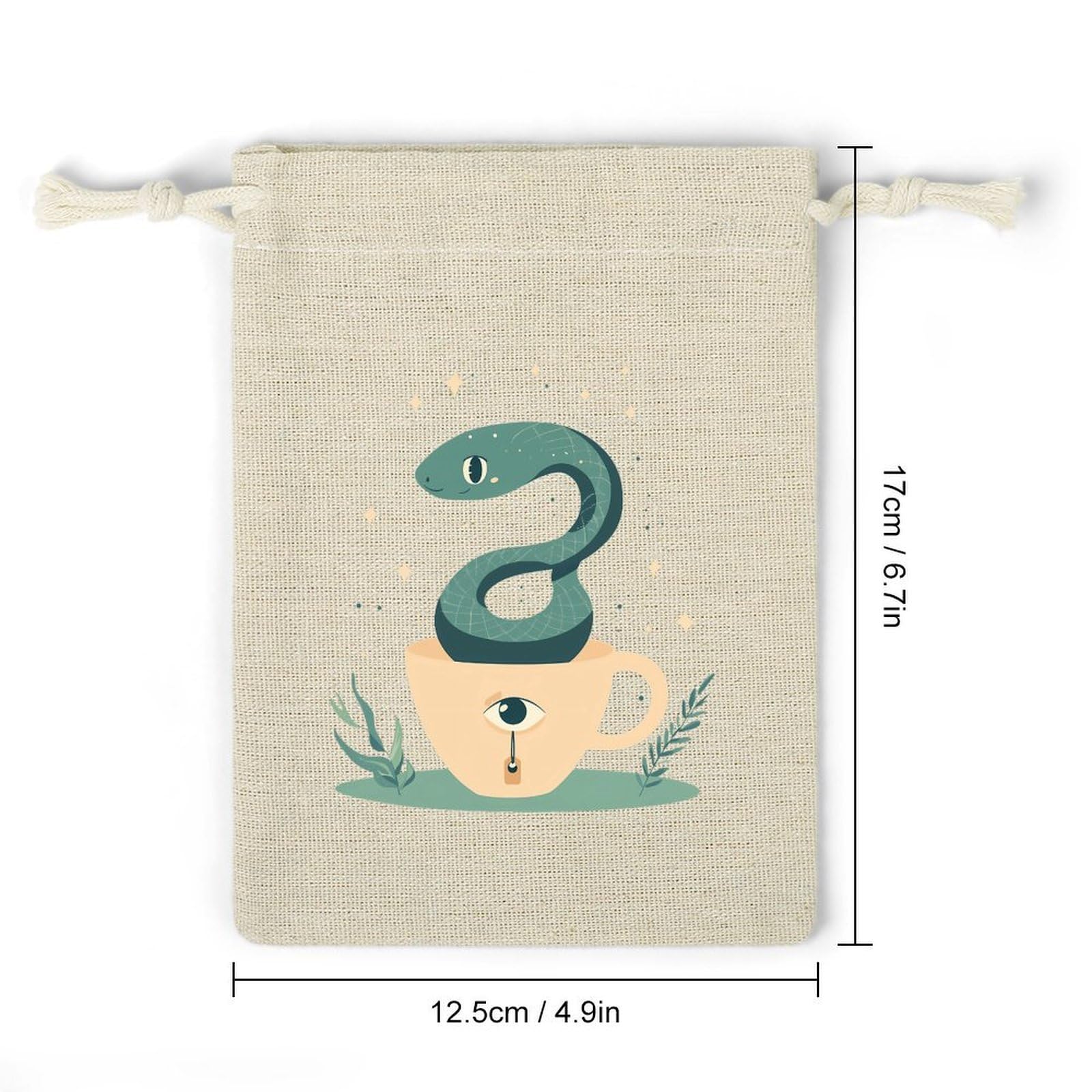 Snake Eye Coffee Cup 8 Pack Small Gift Bags Cotton And Linen Drawstring Pockets Sachet Bag for Party Home Supplies
