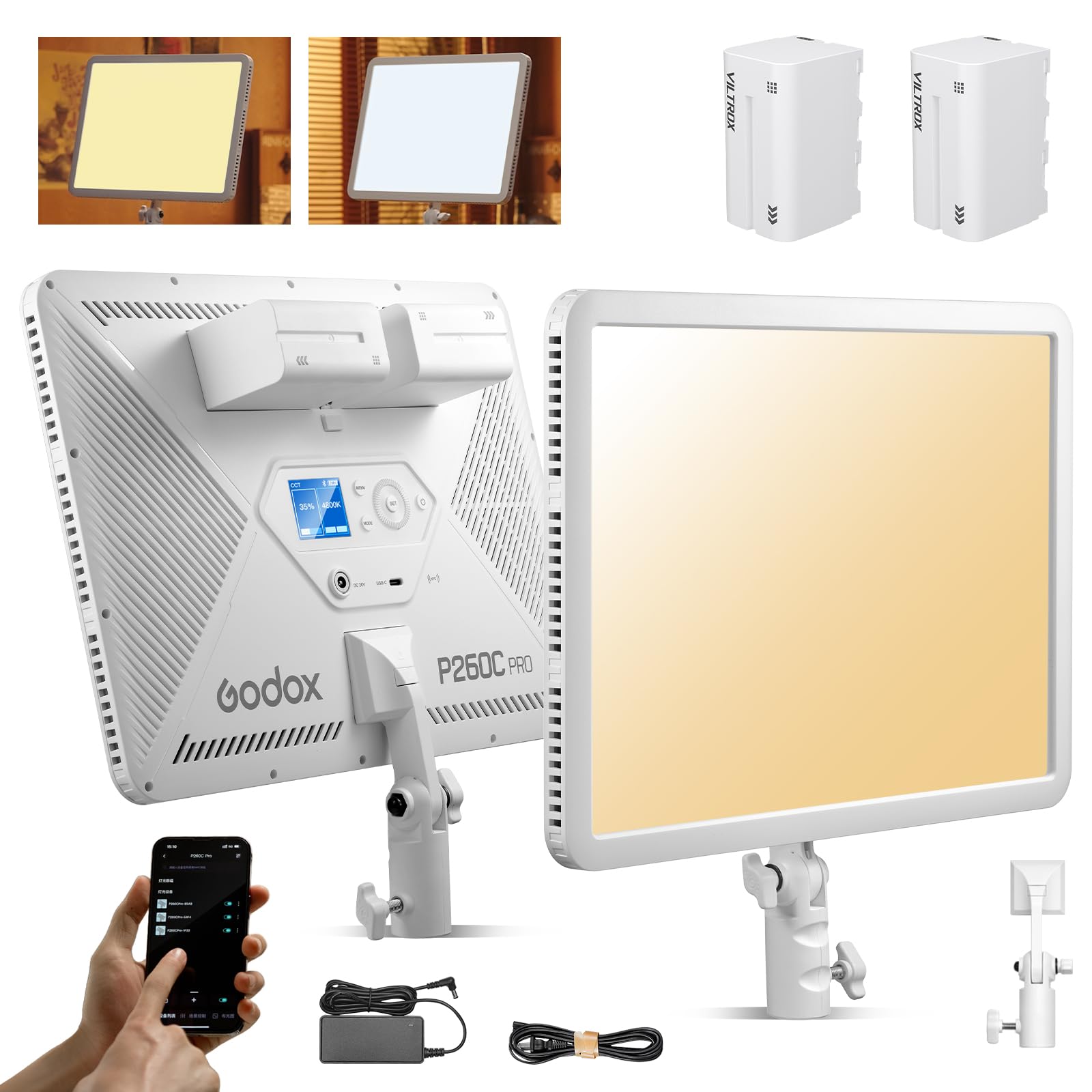 Amazon.com : Godox P260C Pro Ultra-Thin Video Light Panel with