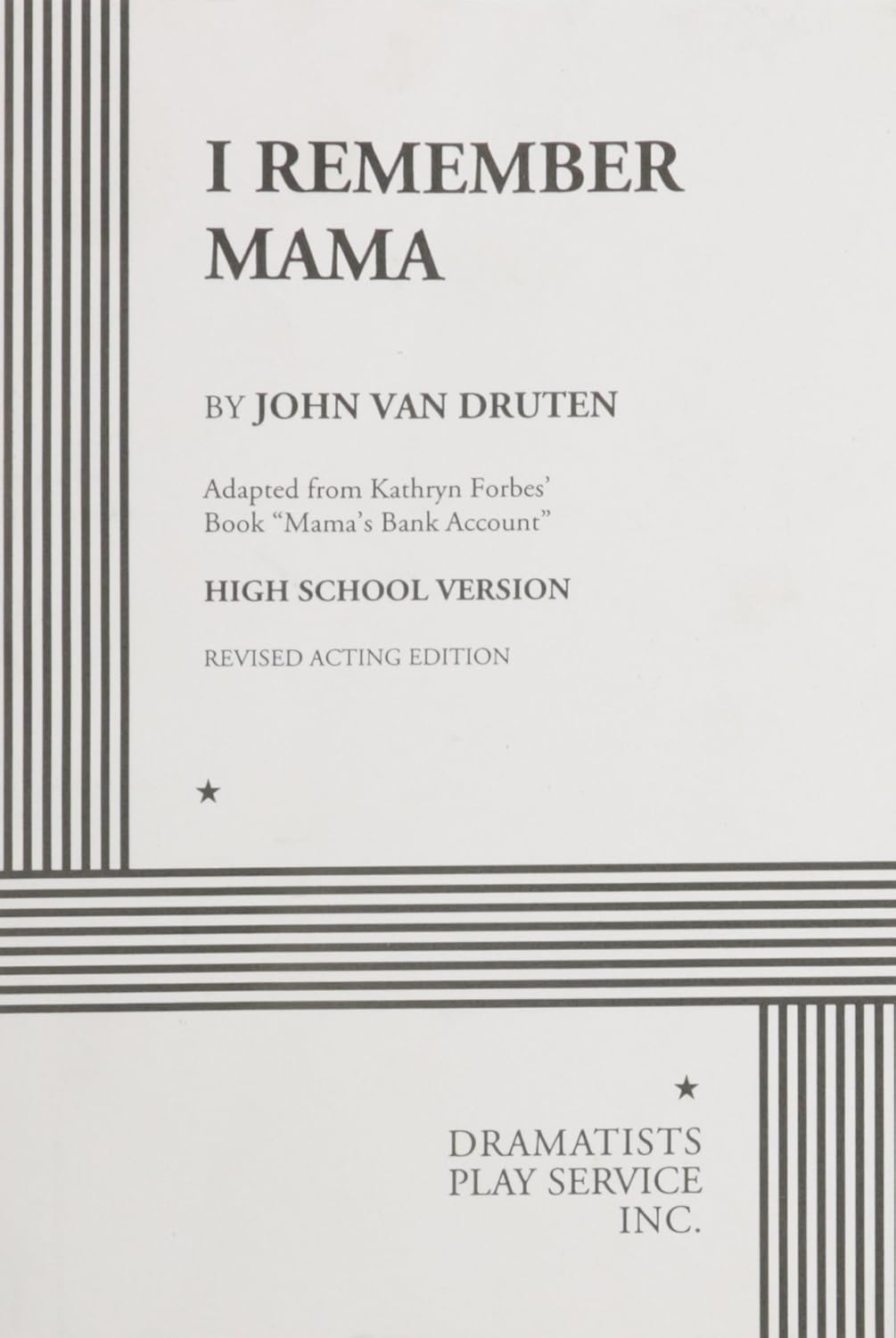 I Remember Mama High School Version (Acting Edition for Theater