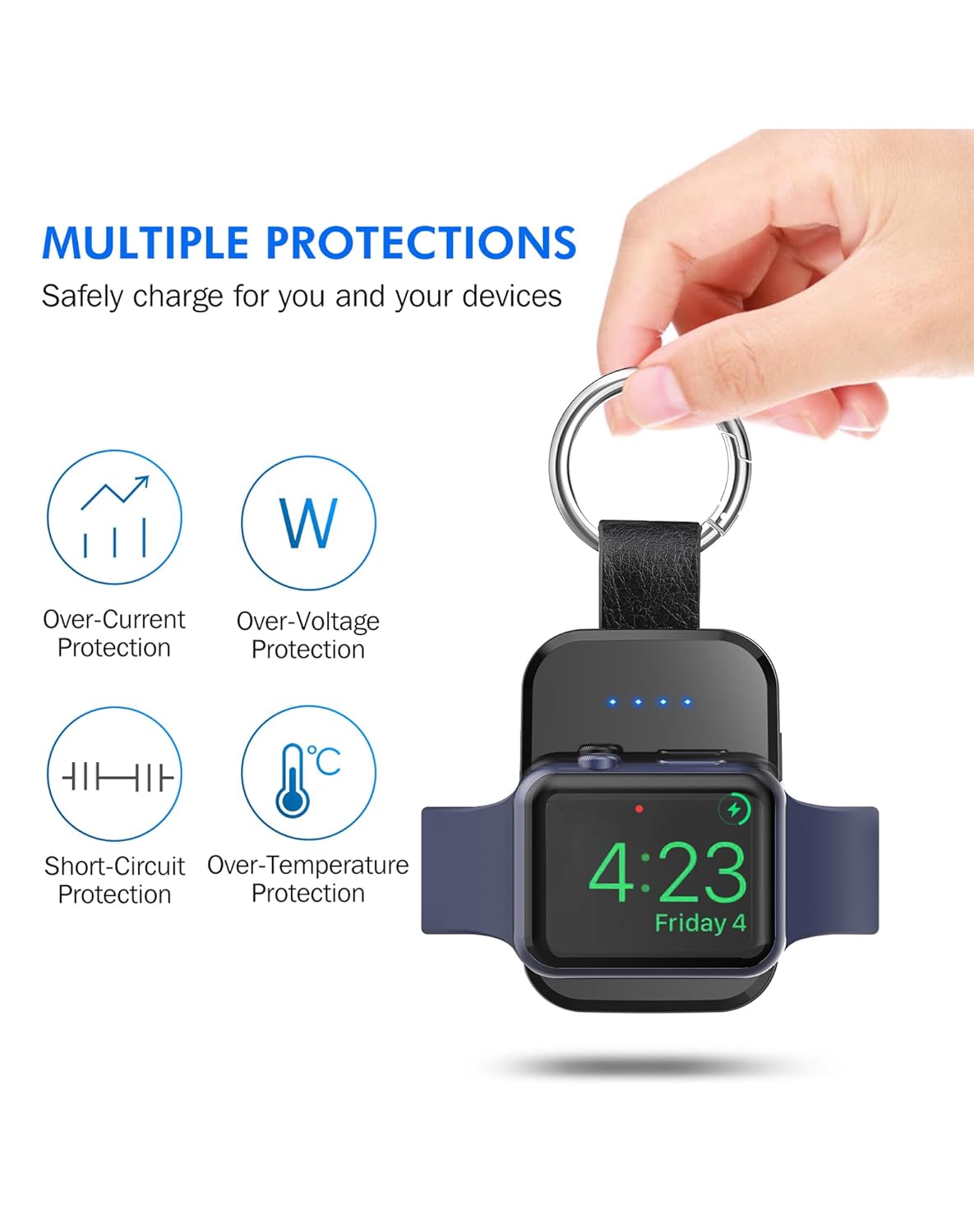 Portable Wireless Charger for Apple Watch Series 11,10,9,8,7,6,5,4,3,2,SE,Ultra 1/2/3,i.VALUX 1000mAh iWatch Charger Magnetic Keychain Power Bank, Travel Apple Watch Accessories... - Image 6