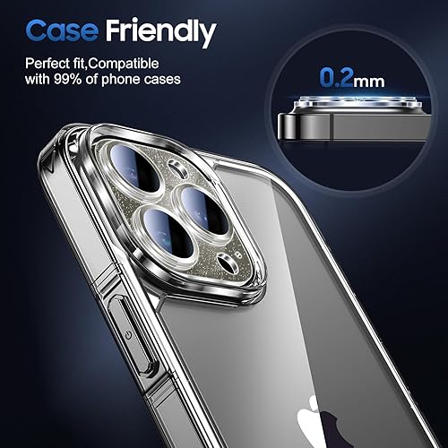 Miniatura 34 de UniqueMe [Paquete de 3 protectores de lente de cámara compatibles con iPhone 14 Pro Max/iPhone 14 Pro, vidrio templado, [compatible con fundas]