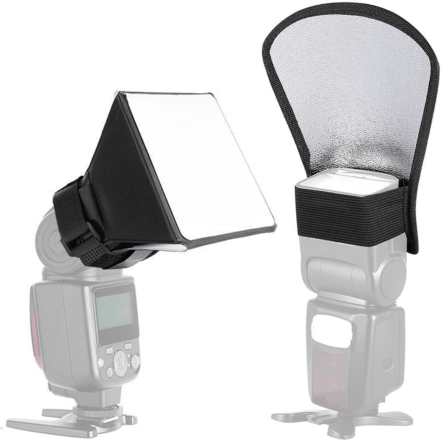 2 Pezzi Diffusore Flash, Flash Diffusore Argento Riflettore, Universale Diffusori Piccolo Portatile Speedlight Softbox Riflettore, Accessoires pour Appareils Photo