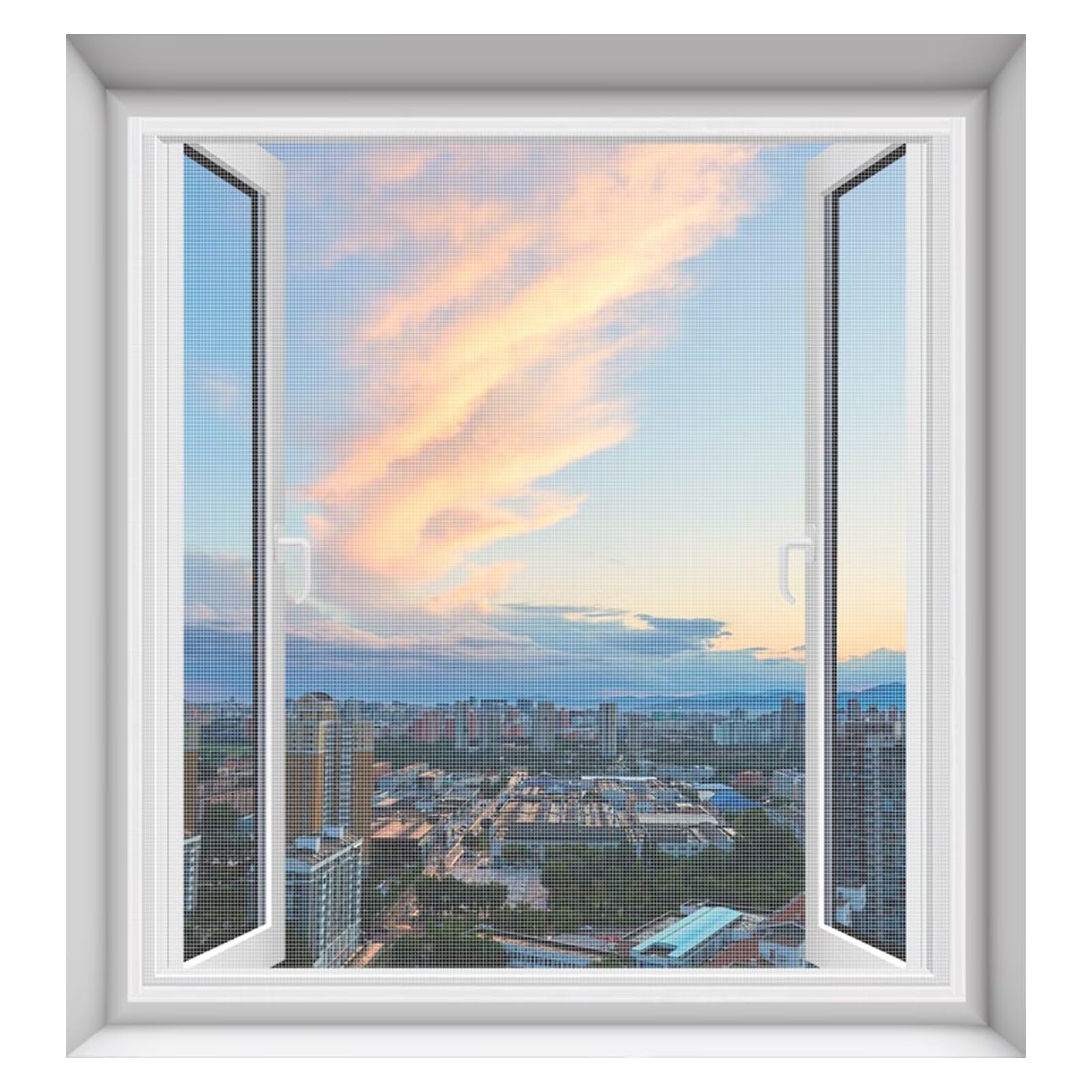 Moustiquaire de fenêtre pour couloirs et patio en maille blanche