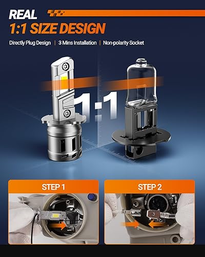 Miniatura 2 de SEALIGHT Bombillas LED antiniebla H11H8H16, 400% de brillo, 6000 K, bombillas DRL de xenón blanco, luz instantánea, Canbus sin errores, tamaño