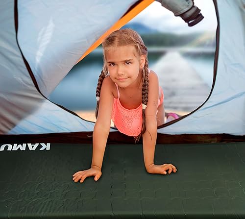 Miniatura 7 de KAMUI Almohadilla de dormir autoinflable, almohadilla de camping de 2 pulgadas de grosor, conectable con múltiples alfombrillas para tienda de