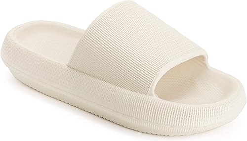 Joomra - Sandalias acolchadas tipo pantuflas para mujeres y hombres, antideslizantes, de secado rápido, sandalias para baño, con suela gruesa
