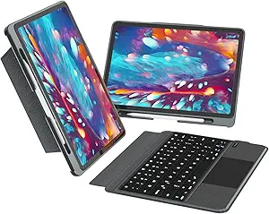 Omikamo for ipad 9th Generation Keyboard Case, Keyboard for ipad Air 3th / Pro 10.5 Inch, for ipad 10.2 Detachable Keyboard with Trackpad, Support Dual Device Connection