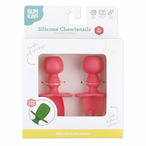 Vista 41 de Bumkins Juego de utensilios para bebé, cucharas de silicona para sumergir, autoalimentación, destete LED para bebés, aprendizaje de entrenador, A1