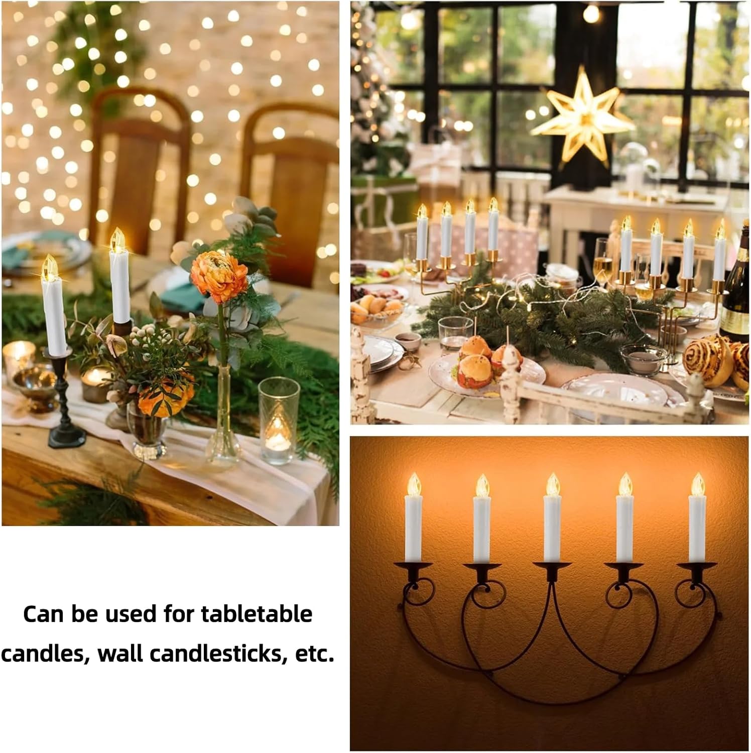 Remote Control Flameless Candles with Timer & Clip-On Design - Battery Operated LED Tea Lights for Christmas Tree, Home Decor, Parties (Set of 10)