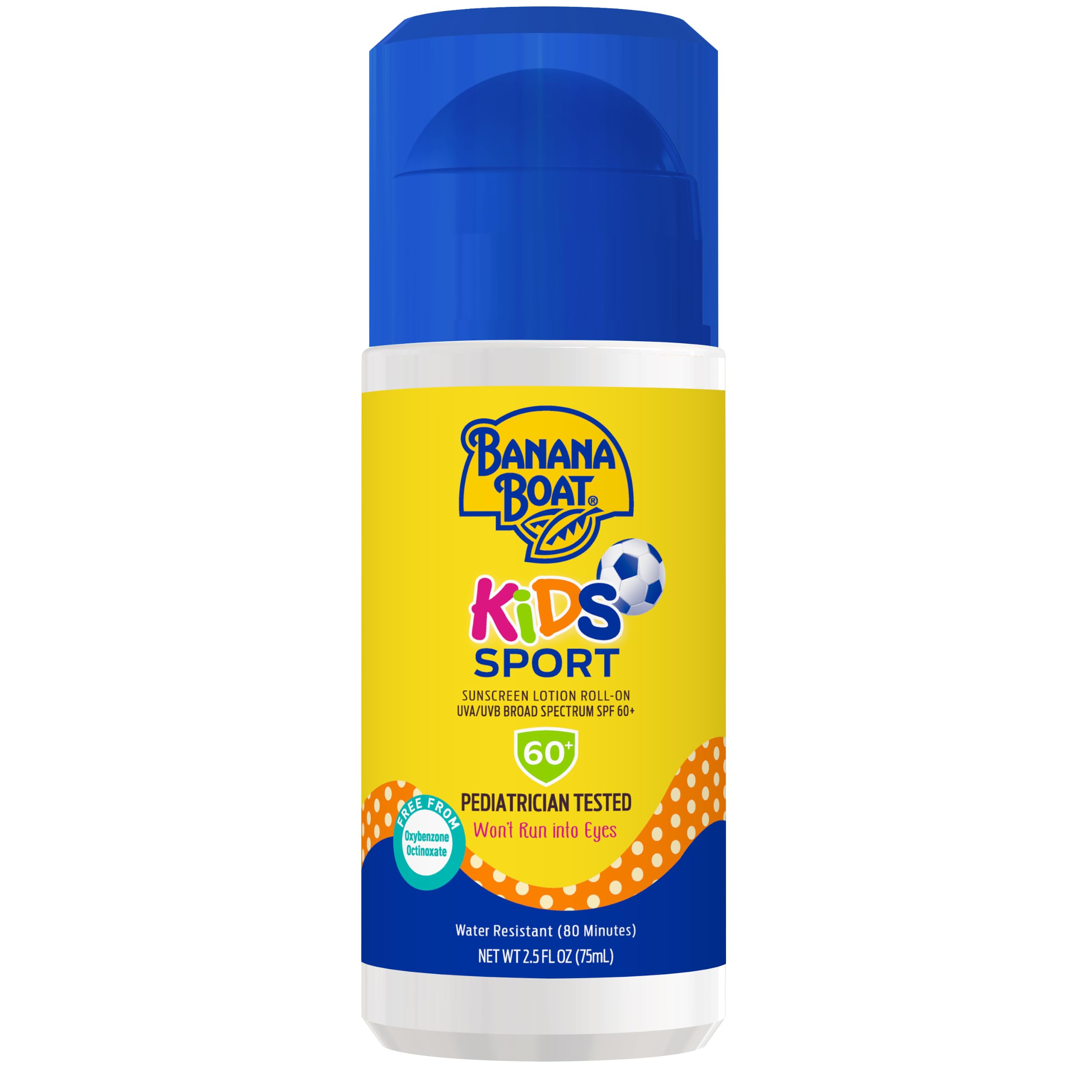 Banana Boat Sport Kids Sunscreen Roll On Lotion SPF 60, 2.5 Fl Oz | Travel size sunblock, Easy roll on sunscreen for kids, Water and sweat resistant, High SPF, UVA/UVB broad spectrum protection