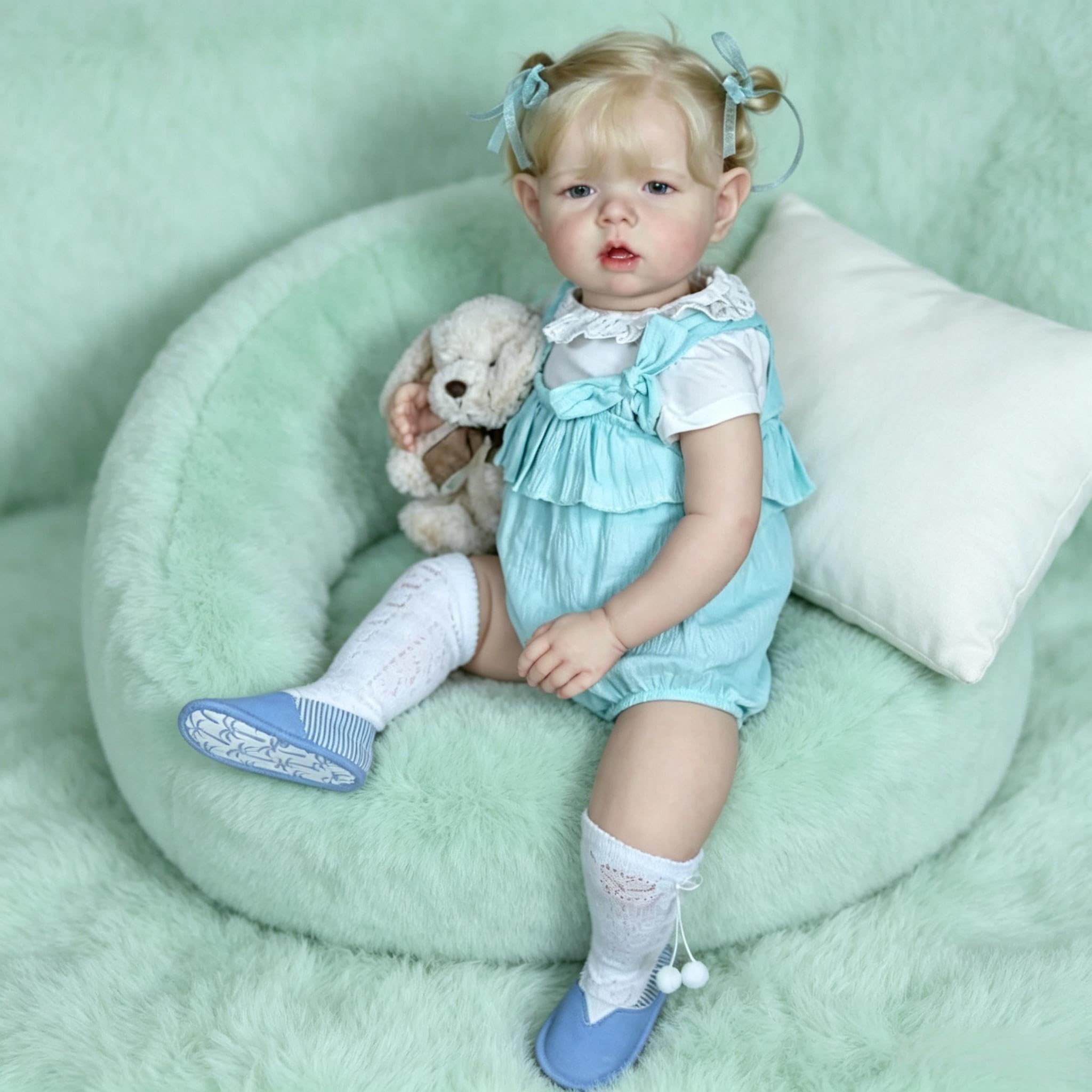 RXDOLL Realistyczne lalki Reborn Baby Dolls silikonowe na całe ciało, winylowa dziewczyna, 50 cm, anatomicznie poprawne, otwarte oczy, ważona realistyczna lalka noworodka, ręcznie robiona zabawka dla