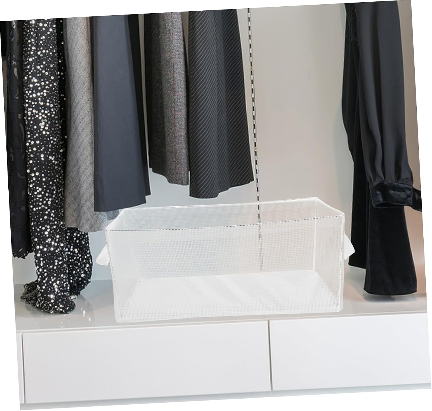 Closet Organizer with Transparent Material Foldable Storage Bins for Clothes Pants and Shoes Capacity Plastic Storage for Home Dormitory and Office Use