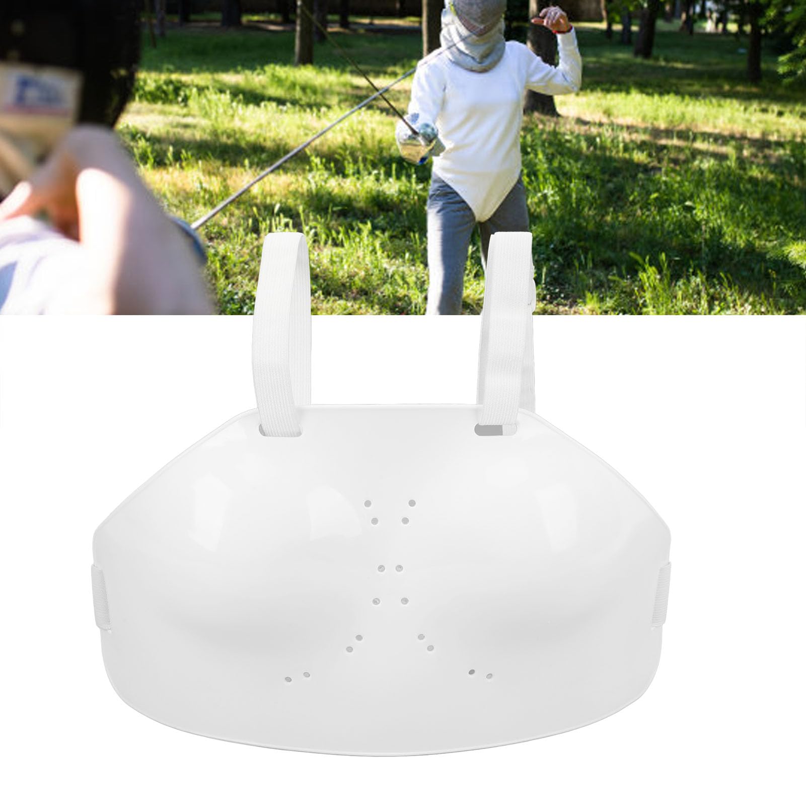 Fencing Sport Chest Guard PVC Adjustable Strap Fencing Women Breast Protector Soccer Baseball Volleyball (S)