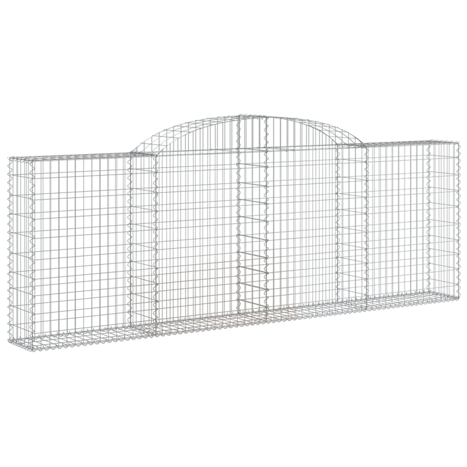 Festnight Gabione 300x30x100/120 cm 1 STK Gabionenkorb Gabionenwand Oberbogen Gabionen Zaun Eisen Steinkorb Wand Steingabionen Große Drahtkorb Dekorative Zäune Gartendeko