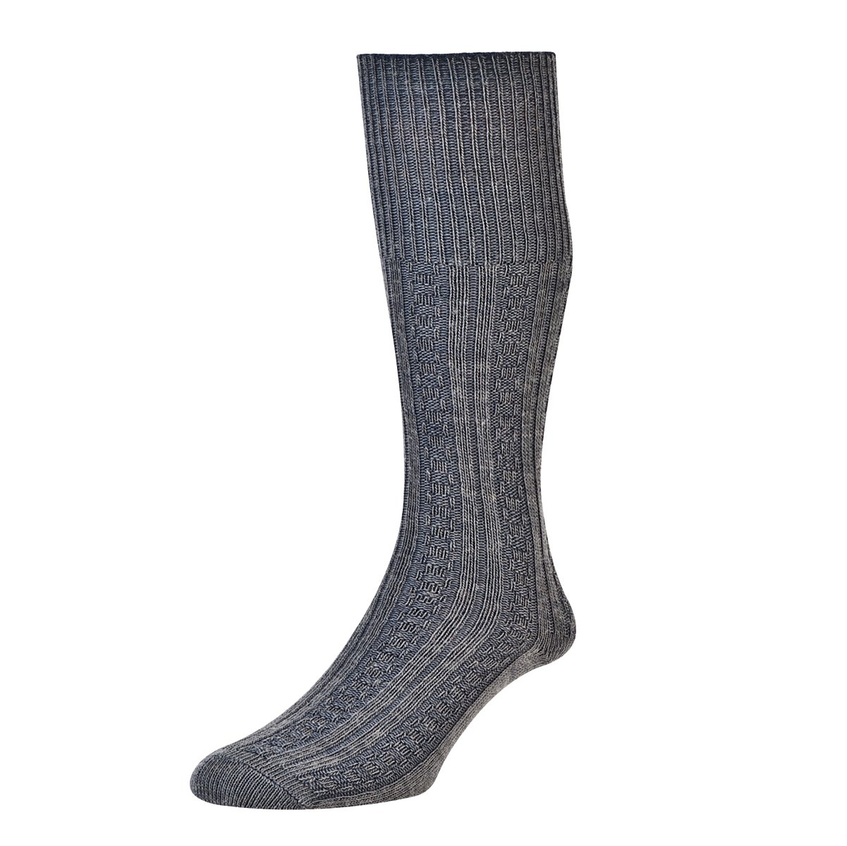 Hduk Mens Socks Men's Mid Grey Hj Hall Cable Knit Hj2005 Long Wool Rich Socks/Available In Uk Sizes 6-11 And 11-13 (Uk 6-11 Eur 39-45, )