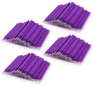 Annhua 400 PCS Disposable Micro Applicators Brush Eyelash Extension Micro Applicators Latisse Application Brushes Microfiber Wands for Mascara and Personal Care, Purple