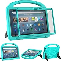 Vista 8 de Funda para tablet Yaxa Fire Max 11 para niños (13ª generación, versión 2023), ligera, a prueba de golpes, con asa y soporte para tablet Kindle Azul