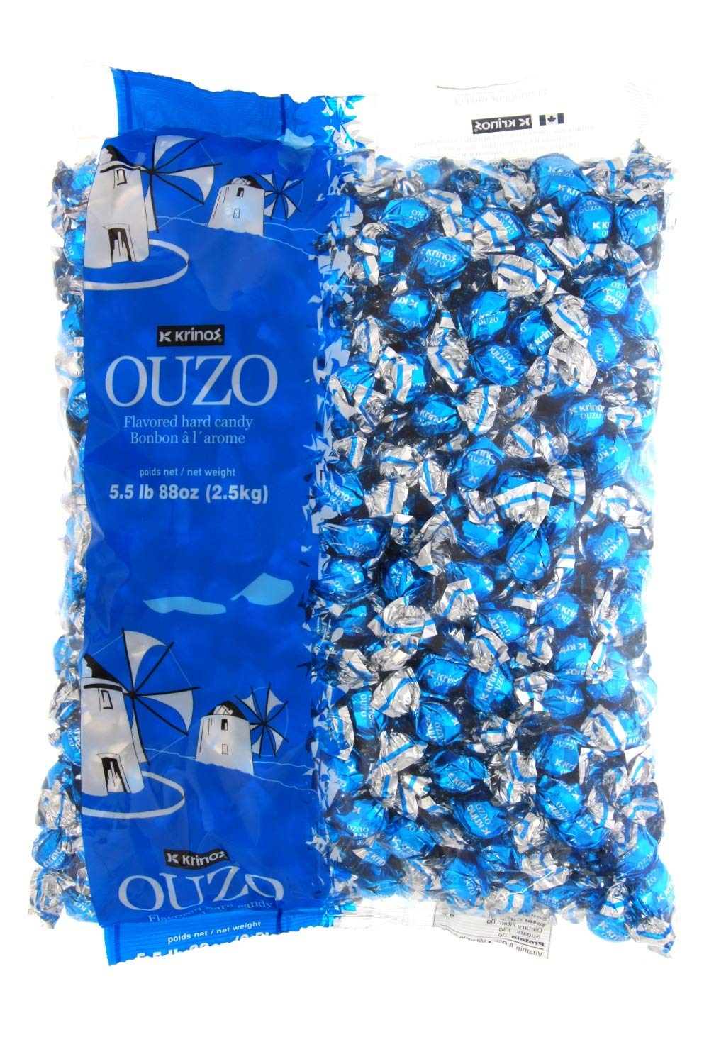 Krinos Ouzo Candy - Greek Favorite - Licorice Flavored Treat - Delicious Hard Candy - All Natural Flavors - Contains No Alcohol and No Gluten - Perfect for Parties, Party Favors, or Gifts, 5.5lb Bag