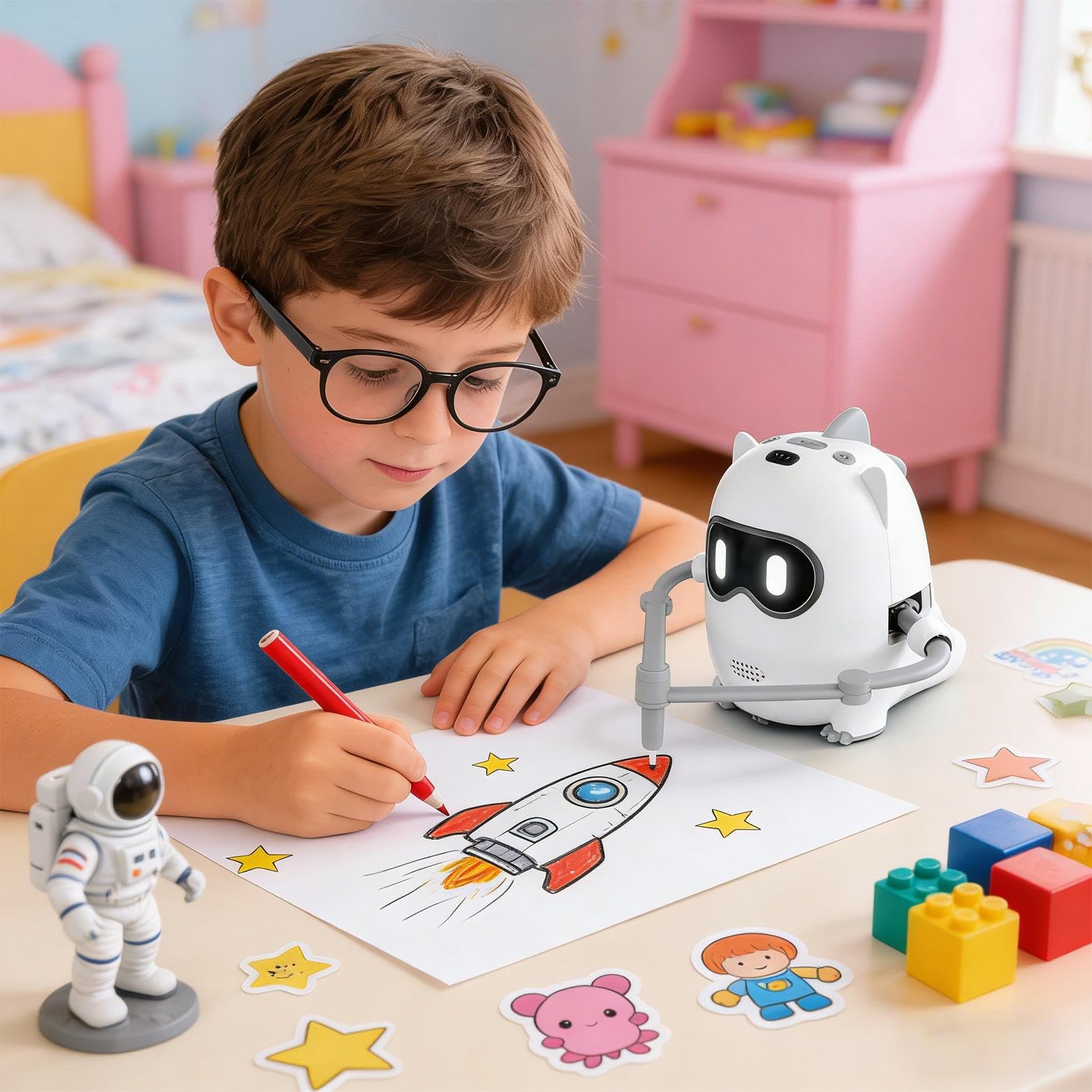 Robot Rysujący Inteligentne Edukacyjne Interaktywne Zabawki Rozwojowe | Zabawka Robot Malarski Na Przyjęcia Klasę Sztukę Kwiaty Jesień Dom Park Czas Rodziny W Plenerze Wewnątrz