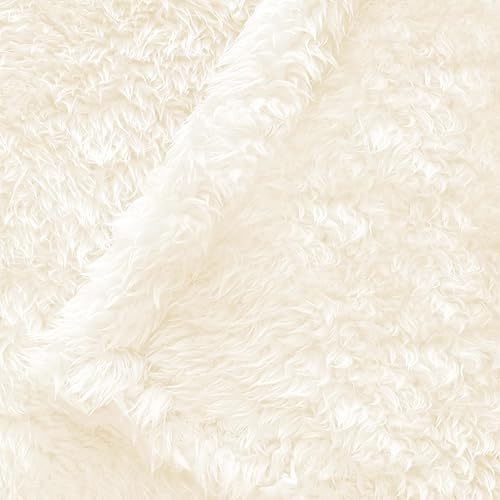 Miniatura 4 de VASANI Manta de forro polar, manta de felpa súper suave para sofá cama, manta ligera y acogedora, beige, 60 x 80 pulgadas