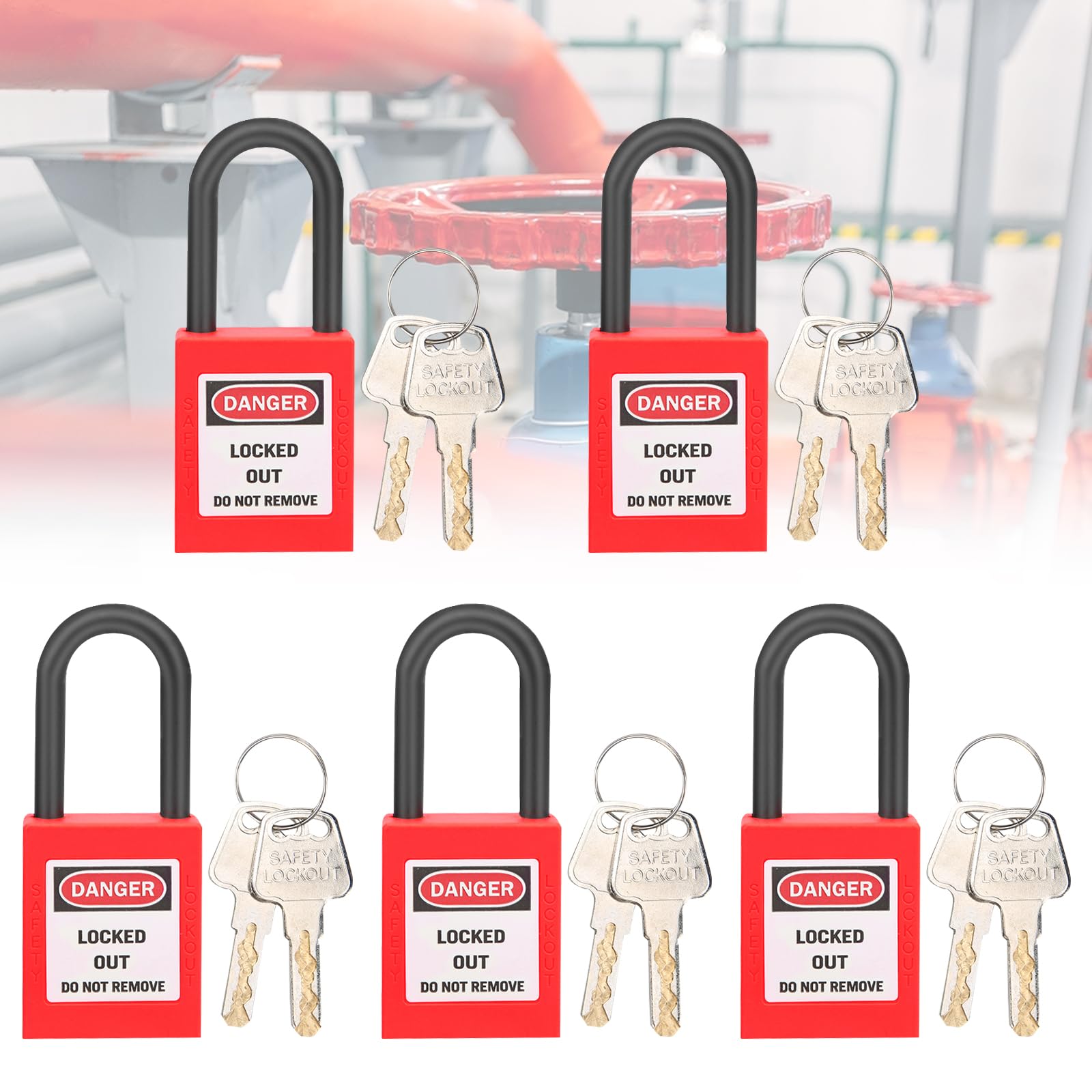 Lockout-Tagout-Schlösser 5 Sätze Lockout-Schloss 2 Schlüssel Pro ...