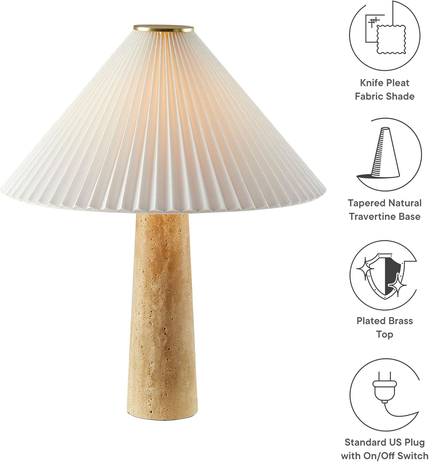 Modway Cove Modern Travertine Table Lamp in Travertine