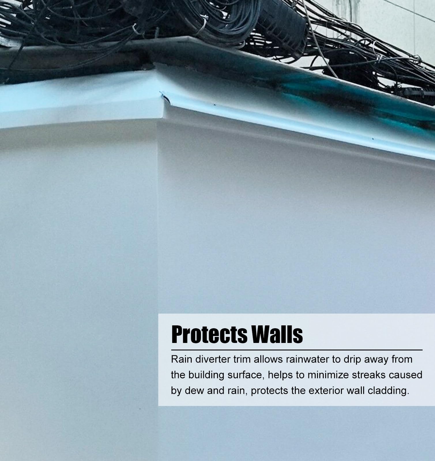 Treppenkantenprofil Gebogene Außenwand-/ Dach-Tropfkante, Wasserfeste Regenabweiser-Leiste aus Aluminiumlegierung, Regenabweiser für Türen (Balkon, Wohnbereich, Geschäft)(Width-5.5cm(2 1/8"))