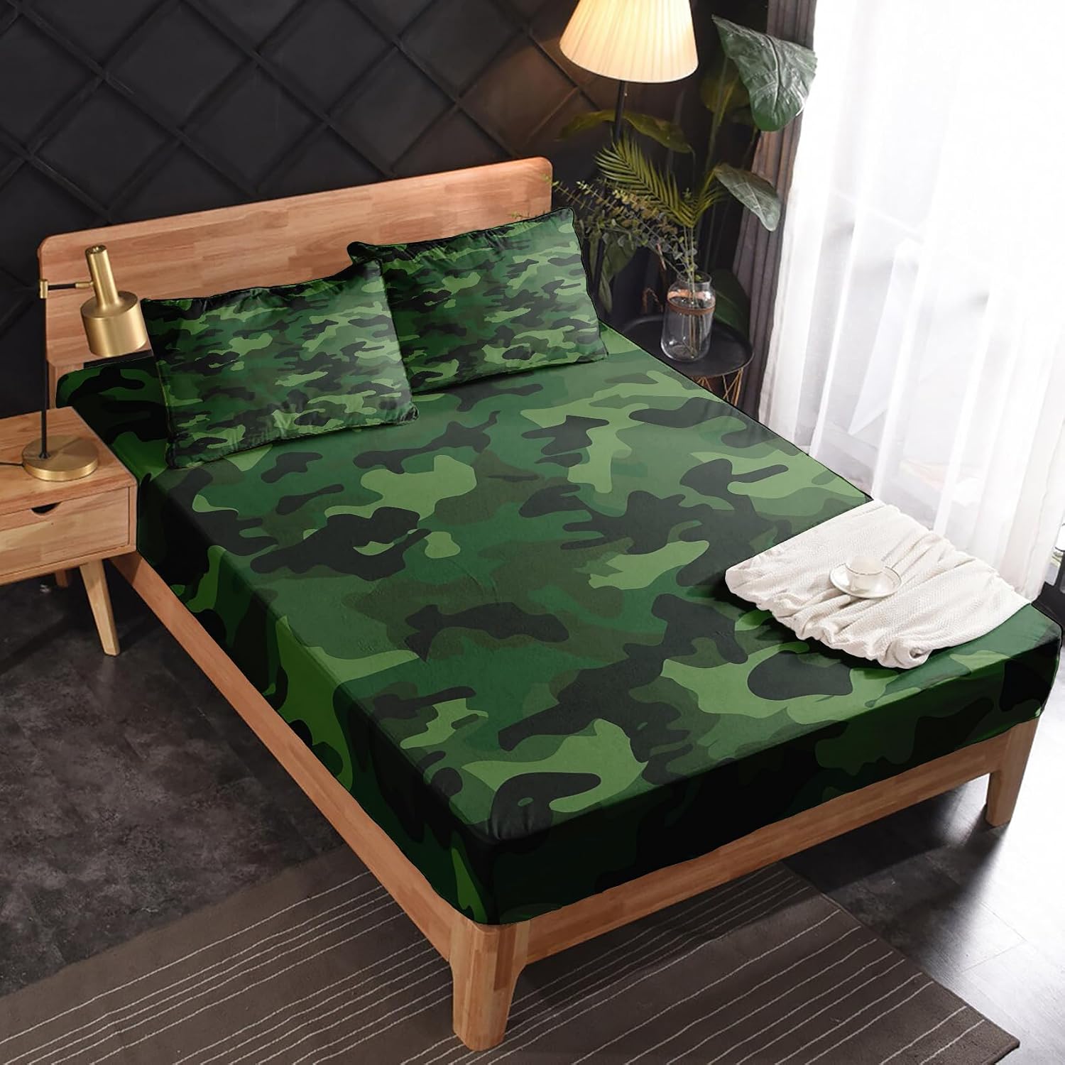 Twin XL Sheet Sets - Camo Sheets & Bedroom Decor, Boys Military Camouflage Sheet Set, Soft Breathable Microfiber Deep Pocket Bedding Sheets & Pillowcases P-&108