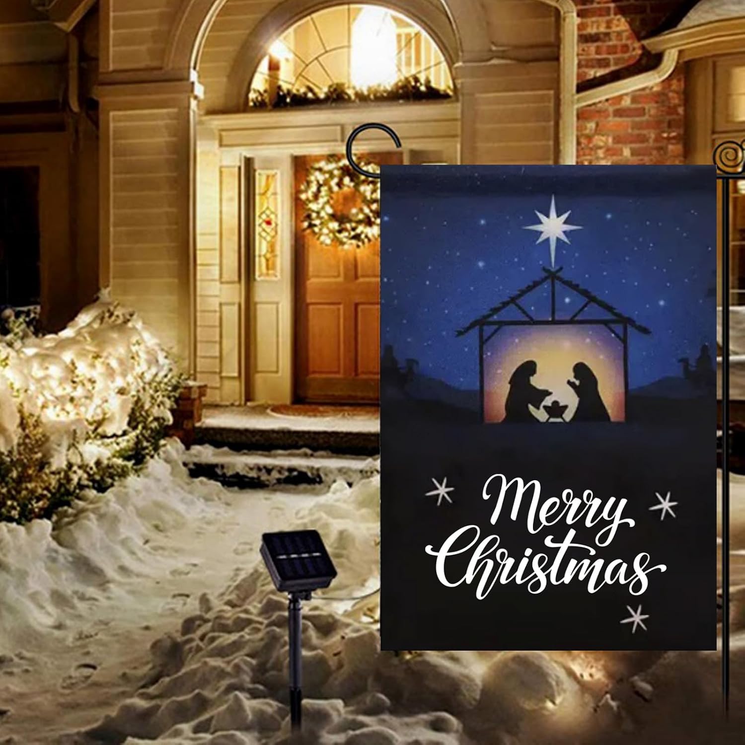 Merry Christmas Holy Night Garden Yard Flags 12x18 Double Sided- Small Xmas Jesus Nativity Burlap Flag for Winter Holiday Yard Outside - Image 7