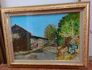 【真作】絵画　阪倉宜暢　油彩6号　幕間　光風会会員　逸品　P195 真作】絵画 阪倉宜暢 油彩6号 幕間 光風会会員 逸品 P195