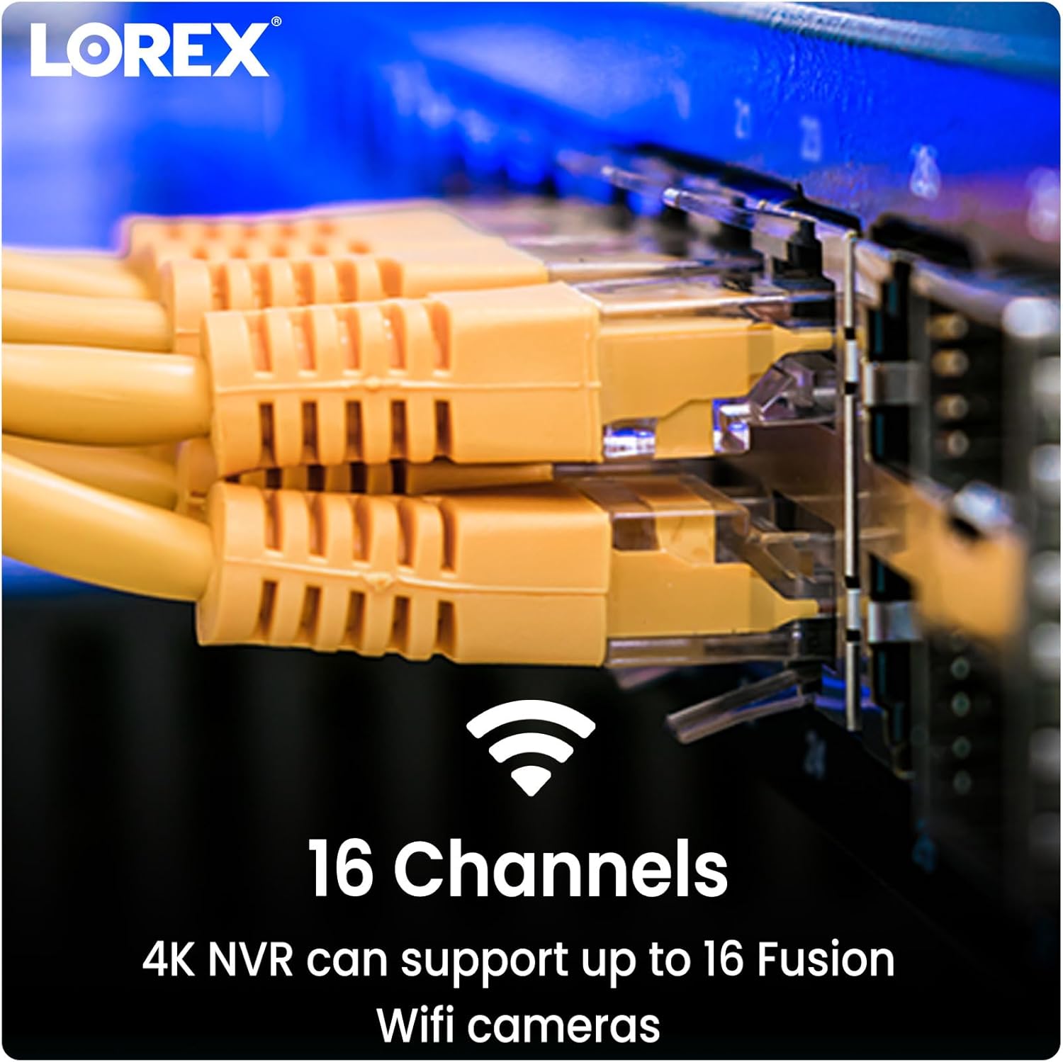 Lorex 4K Wired/Wireless Fusion Series 3TB 16-Channel Network Video Recorder with Smart Motion Human/Vehicle Detection and App/Voice Control – Pair with Video Doorbells, Floodlights, Cameras, Sensors