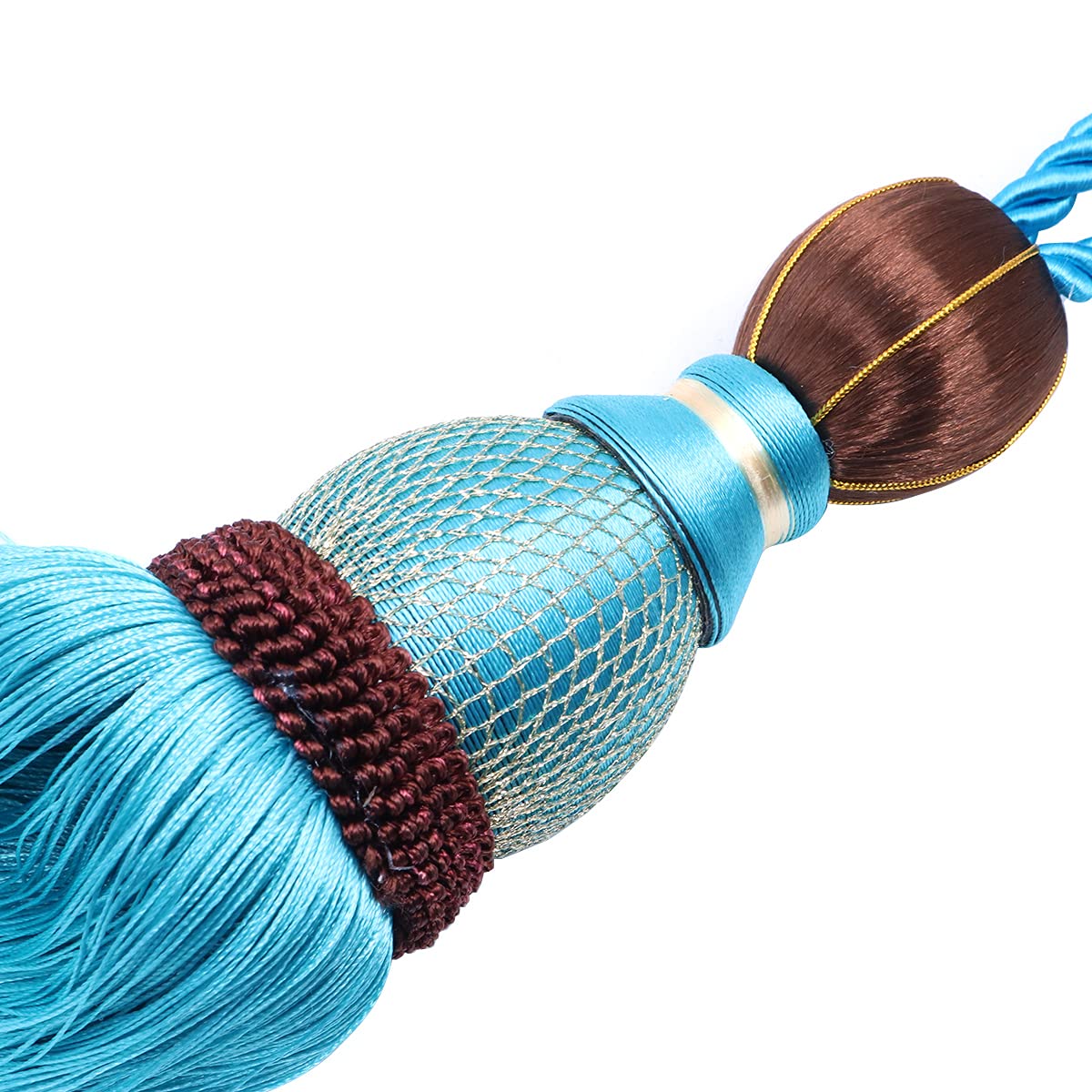Fermatenda per tende, 2 pezzi, fatti a mano, in tessuto, magnetici, accessori per la stanza, in legno, con fibbia, decorazione per la casa (nero