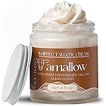 Amallow 100% Grass Fed Beef Tallow for Skin Care - Face + Body - Whipped Moisturizer - Natural Lotion, 4 FL. oz. (Clean Cloud)