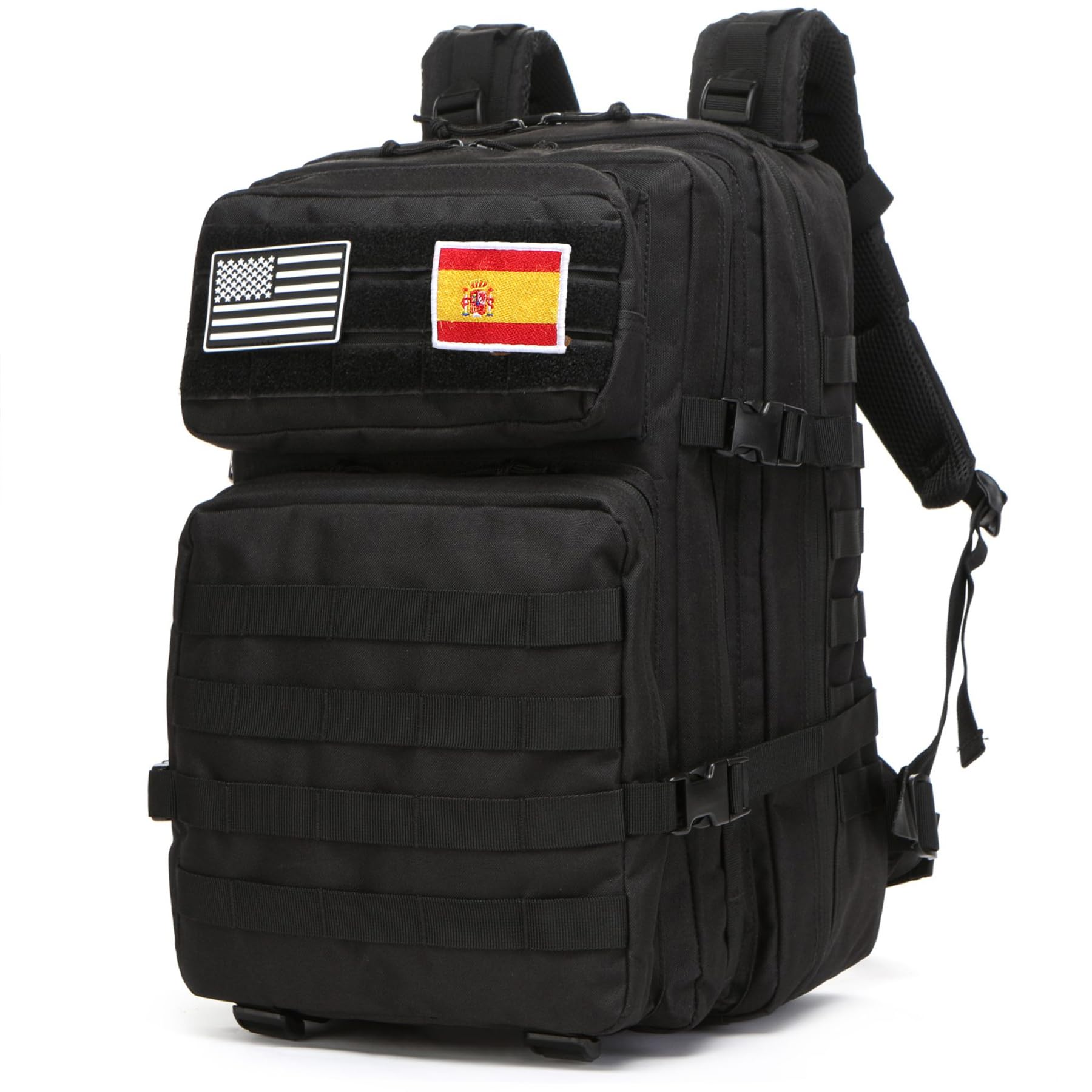 Mochila De Pesca De 50 Litros Impermeable De Nailon Duradera,Mochila Deportiva Táctica Militar Al Aire Libre Mochilas De Senderismo Casual (Negro)