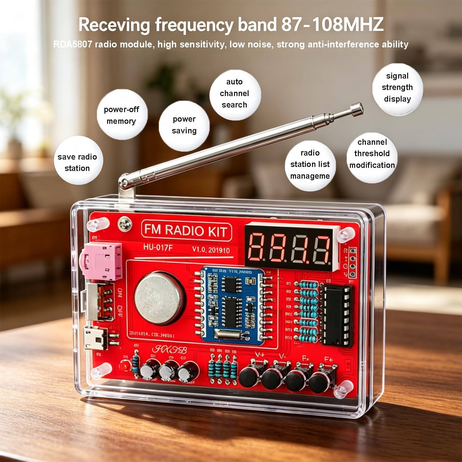 ISolderStore Electronic Kits FM Radio Kit Soldering Practice Kit Radio DIY School Soldering Projects FM 87-108MHz for Soldering Learning and Teaching